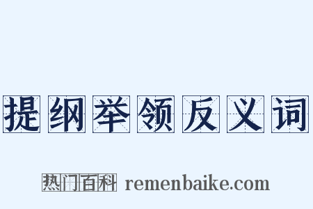 提纲举领反义词是什么意思的图片